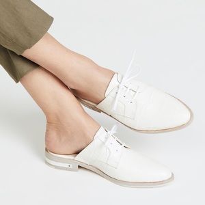 Freda Salvador Croc Embossed Leather Loafer Mules